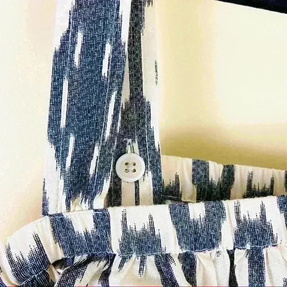 J. Crew Geometric Print Peasant Ruffle Flounce Cropped Cotton Tank Top Size 2 - Picture 11 of 14